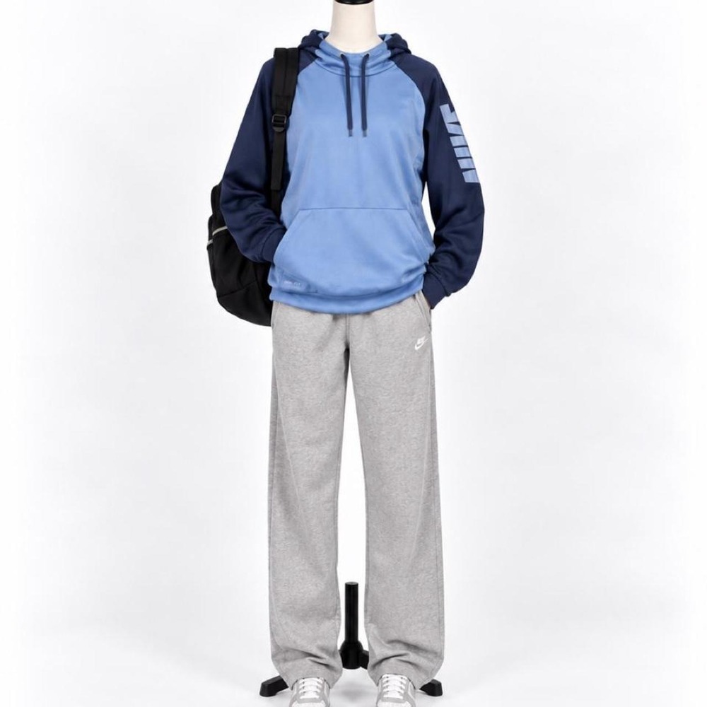 Nike Dri-FIT Blue Colorblock Pullover Hoodie